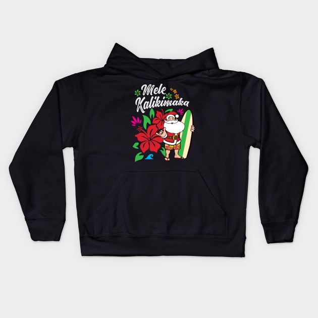 'Mele Kalikimaka' Cute Christmas Hawaiian Kids Hoodie by ourwackyhome